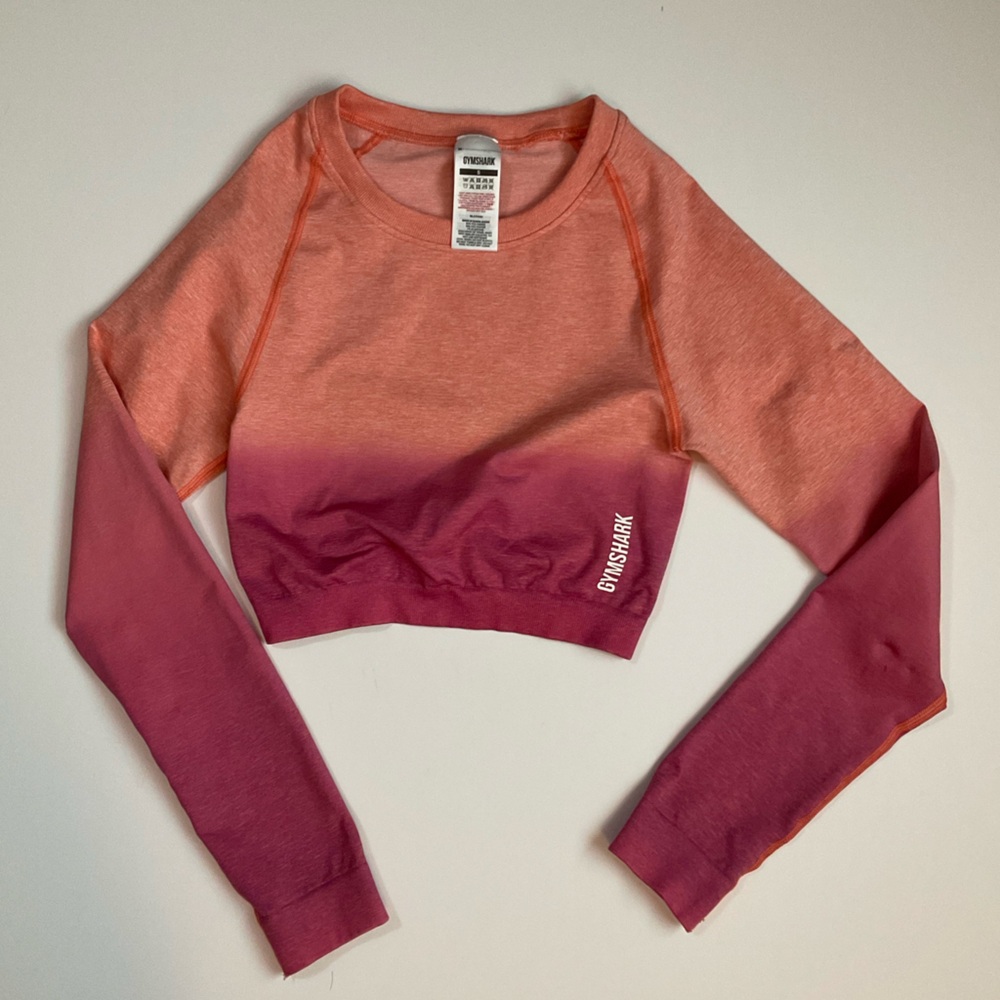 Gymshark Gradient Crop Top in Pink and Orange